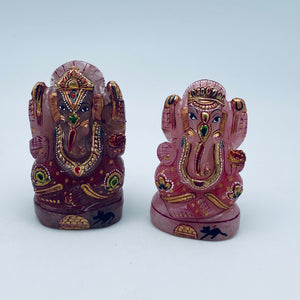 Rose Quartz Ganesh Figures