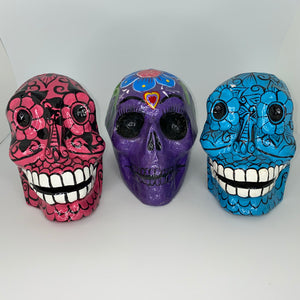 Hand Painted Paper Mache Skulls, Mexico