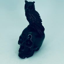 Charger l&#39;image dans la galerie, Hand Carved Human Skull with Figure
